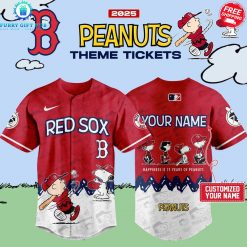 Boston Red Sox x Peanuts Theme Tickets 2025 Special Jersey