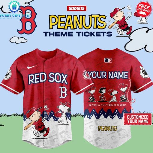 Boston Red Sox x Peanuts Theme Tickets 2025 Special Jersey