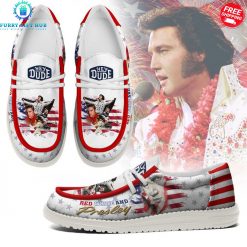Elvis Presley Red White Blue Special Loafer Shoes