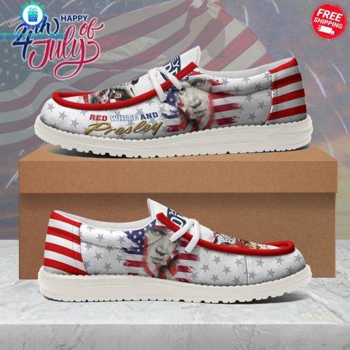 Elvis Presley Red White Blue Special Loafer Shoes