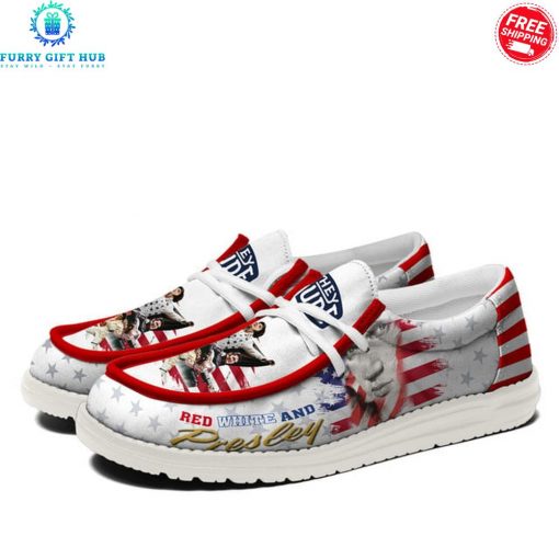 Elvis Presley Red White Blue Special Loafer Shoes