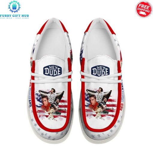 Elvis Presley Red White Blue Special Loafer Shoes