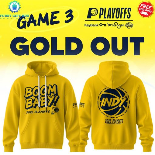Indiana Pacers 2025 Playoffs Gold Out Special Hoodie
