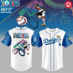Los Angeles Dodgers x One Piece Monkey D. Luffy 2025 Special Baseball Jersey