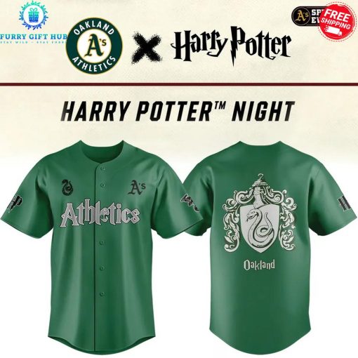 Oakland Athletics x Slytherin House Harry Potter Special Jersey