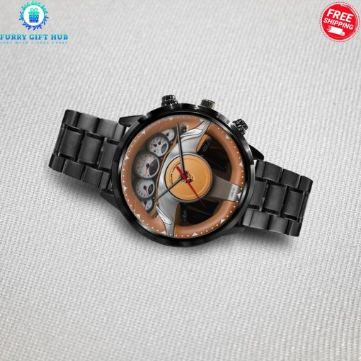 Porsche Wood Carbin Custom Name Special Stainless Steel Watch