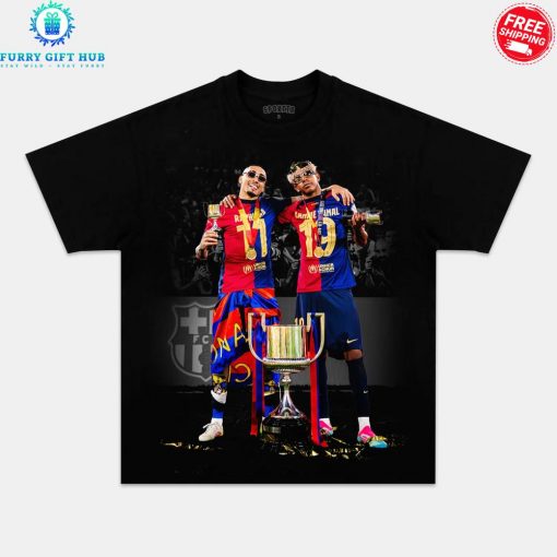 Raphinha Lamine Yamal FC Barcelona 2025 Copa del Rey Champions Special T-Shirt