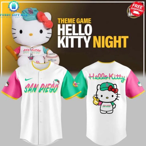 San Diego Padres Hello Kitty Night 2025 Sweet Style Kitty Charm Special Baseball Jersey