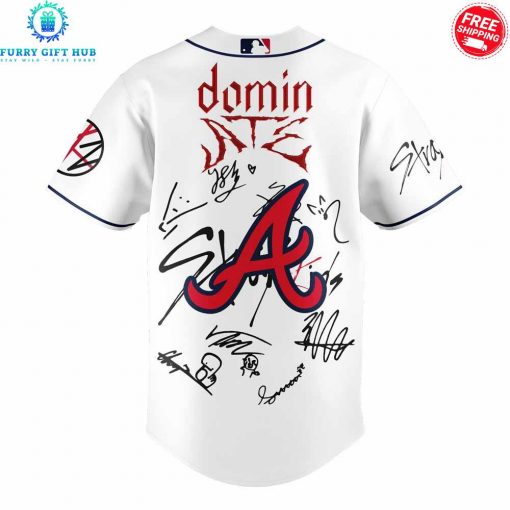 Atlanta Braves Stray Kids Domin ATE World Tour 2025 Special Baseball Jersey