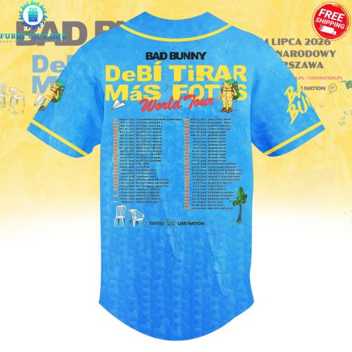 Bad Bunny Debi Tirar Mas Fotos World Tour 2026 Special Baseball Jersey