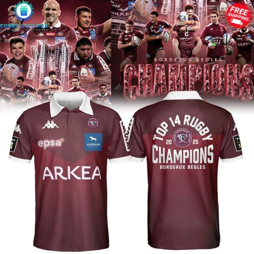 Bordeaux Begles Top 14 Rugby Champions 2025 Special Polo