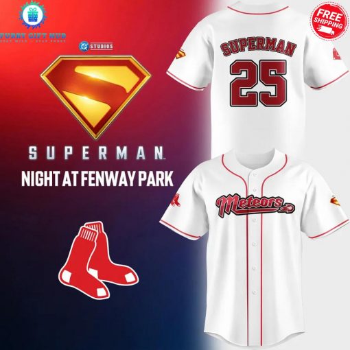 Boston Red Sox x Superman Night At Metropolis Meteors 2025 Special Baseball Jersey
