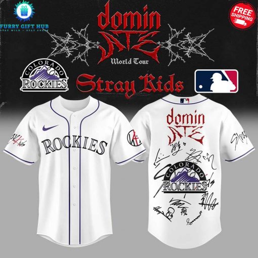 Colorado Rockies x Stray Kids dominATE World Tour 2025 Special Baseball Jersey