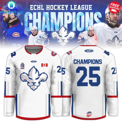 ECHL 2025 Trois-Rivieres Lions Champions Special Hockey Jersey