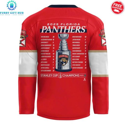Florida Panthers Stanley Cup 2025 Champions Special Hockey Jersey