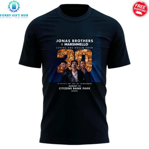 Philadelphia Phillies x Jonas Brothers x Marshmello Living The Dream Tour 2025 Special T-Shirt