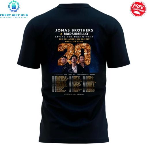 Philadelphia Phillies x Jonas Brothers x Marshmello Living The Dream Tour 2025 Special T-Shirt