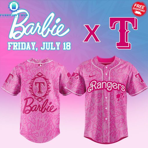 Texas Rangers x Barbie Game Day July 2025 Special Baseball Jersey